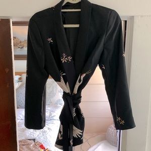 MINT CONDITION ZARA Womens US Large Asian Kimono Blazer with Belt